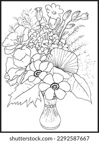 Mothers Day Flower Bouquet Coloring page