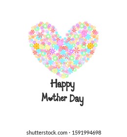 Mother's day with flowers background. vector illustration 