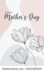 Mother's day flowers background vector, card flowers design