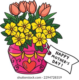 Mothers Day Flowers and Greeting Card Clipart 