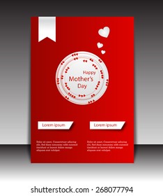 Mother's day Flyer, brochure, magazine  cover template colorful background.