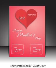 Mother's day Flyer, brochure, magazine  cover template colorful background.