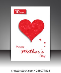 Mother's day Flyer, brochure, magazine  cover template colorful background.
