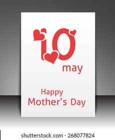 Mother's day Flyer, brochure, magazine  cover template colorful background.