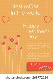 Mother's day Flyer, brochure, magazine cover template colorful background.
