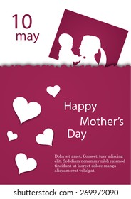 Mother's day Flyer, brochure, magazine cover template colorful background.