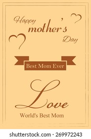 Mother's day Flyer, brochure, magazine cover template colorful background.