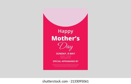 Mother's Day Flyer Template Design. Happy Mother's day Flyer Leaflet Design. Cover, Poster, A4 Size, Flyer design