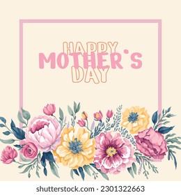 MOTHER'S DAY FRAME DESIGN VECTOR ELEMENT