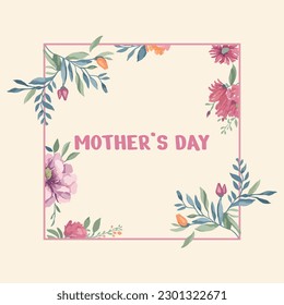 MOTHER'S DAY FRAME DESIGN VECTOR ELEMENT