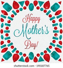 Mother's Day gem card in vector format.