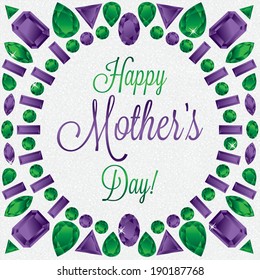 Mother's Day gem card in vector format.