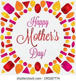Mother's Day gem card in vector format.