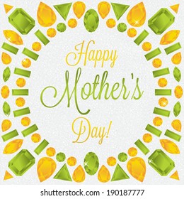Mother's Day gem card in vector format.