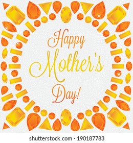 Mother's Day gem card in vector format.