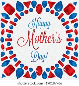 Mother's Day gem card in vector format.