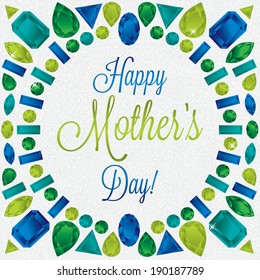 Mother's Day gem card in vector format.
