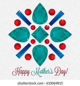 Mother's Day gem card in vector format.