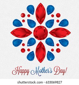Mother's Day gem card in vector format.