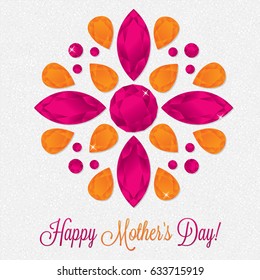 Mother's Day gem card in vector format.