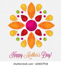 Mother's Day gem card in vector format.