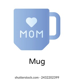 Mothers day gift, best mom, icon of mug in editable style