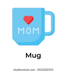 Mothers day gift, best mom, icon of mug in editable style