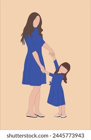 Mother's Day Gift, Mother and Daughter Art, Mom and Baby Print

