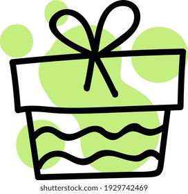 Mothers day giftbox, illustration, vector on white background.