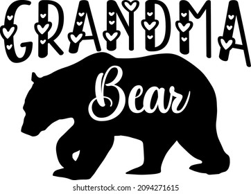 Mother's Day Graphics Grandma Bear Svg Design