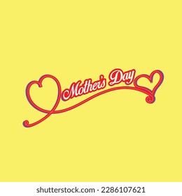 Mothers day greeting card in Arabic calligraphy design means ( mother - happy mother's day )  Eid Al Um