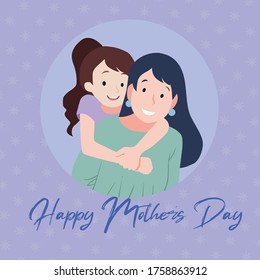 Mother's day greeting card, Background, vector,Calligraphy Background,Paper cut flowers tulips and narcissus, holiday background. Vector illustration.