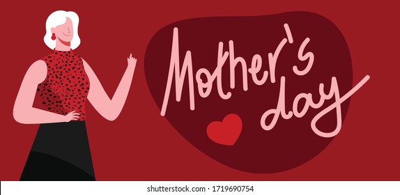 Mother's day greeting card banner heart background. Mother's Day Vector. Happy Mother's Day, Vector Illustration Of Mother. holiday during covid 19. Corona Virus. Flat vector illustration Social media