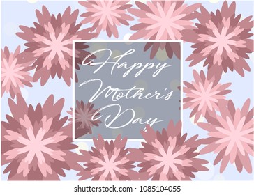 Mother's day greeting card with beautiful flowers