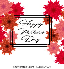 Mother's day greeting card with beautiful flowers