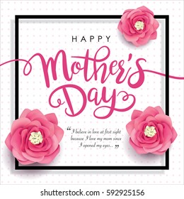 Mother's day greeting card with beautiful blossom flowers 