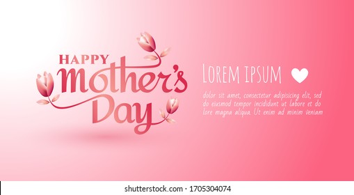 Mother's Day Greeting Card With Beauty Lettering And Flower