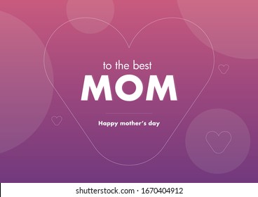 Mother's day greeting card with a big heart.