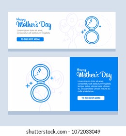 Mother's day greeting card with blossom flowers
