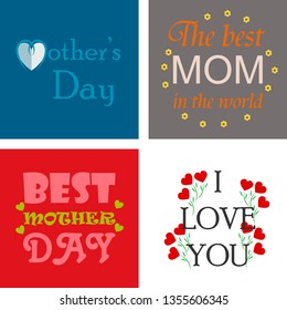 Mother's day greeting card with blossom flowers