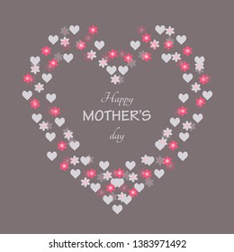 Mother's day greeting card with blossom flowers