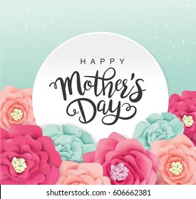 Mother's day greeting card with blossom flowers