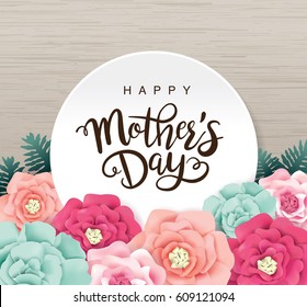 Mother's day greeting card with blossom flowers