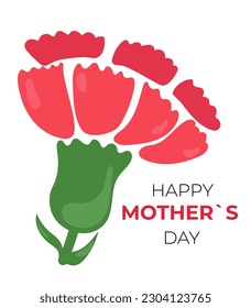 Mother's day greeting card. carnation on mom's day card