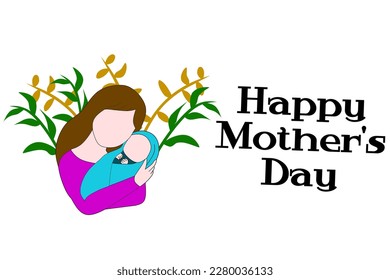 Mother's day greeting card. Mother's Day is celebrated on May 8. Vector banner with background isolated elements. Design for happy mother's day. Vector illustration.