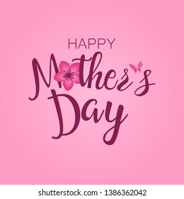 Mother's day greeting card, design with frame and flowers. Mothers day disign
