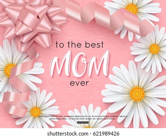 Mothers day greeting card design, vector illustration