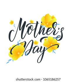 Mothers Day. Mother's Day greeting card with flowers and lettering