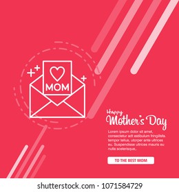 Mother's day greeting card with flowers background