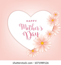 Mother's day greeting card with flowers background